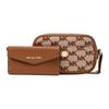 Michael Kors Maisie 2 IN 1 Brand Logo Adjustable Shoulder Strap Cotton and Polyester Crossbody Bag Small Women's Brown