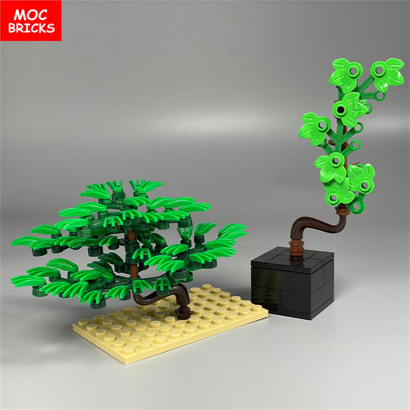 Briques MOC Mini Pin Accueillant Décorations d'Arbre de Maison pour Bureau DIY Blocs de Construction axés sur l'Apprentissage Jouets pour Enfants