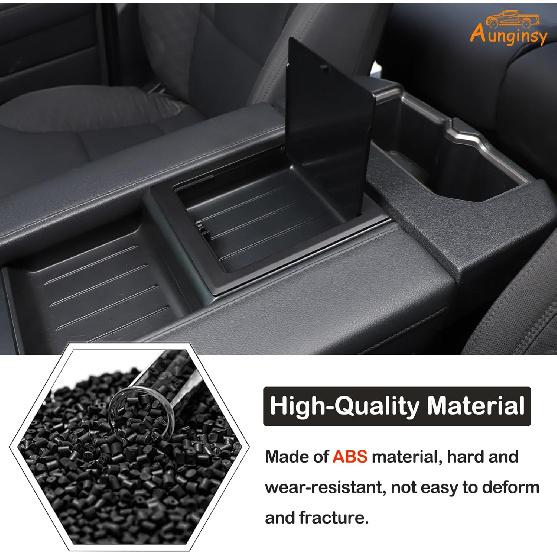 Aungy Armrest Hidden Storage Box Cover Compatible With Toyota Tundra -2024 2025 Center Console Organizer Tray Armrest Handrail Storage Box Cover