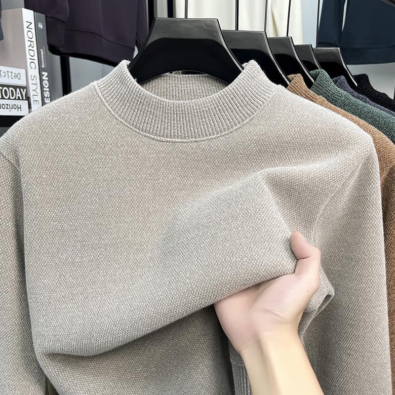 

Men s 2025 Bestseller Thick Velvet Half-High Collar Warm Knit Sweater – Business Casual & Soft XXXXL абрикосовий