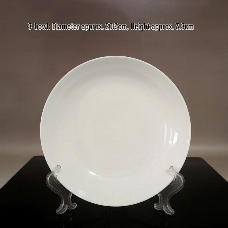 Ceramic Dining Plates - Round Western Dinner Plates for Restaurant or Household Use, Perfect for Rice, Snacks, Fruit, and Salad. Bone China.