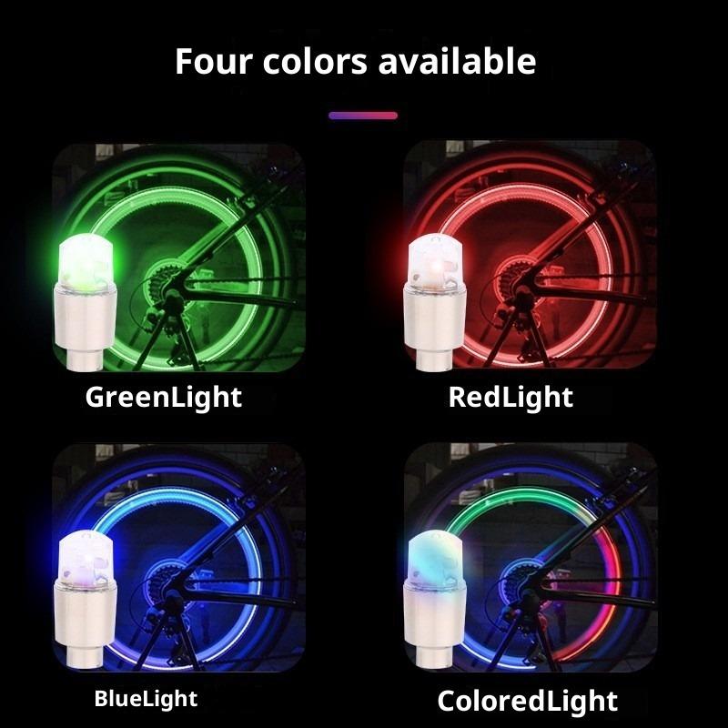 Bicycle Valve Light Vibration Induction Hot Wheel Colorful Air Nozzle Light Mountain Bike Equipment Accessories Tire Flash