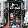 Christmas themed door curtain high elasticity easy to install and clean perfect for holiday home decoration