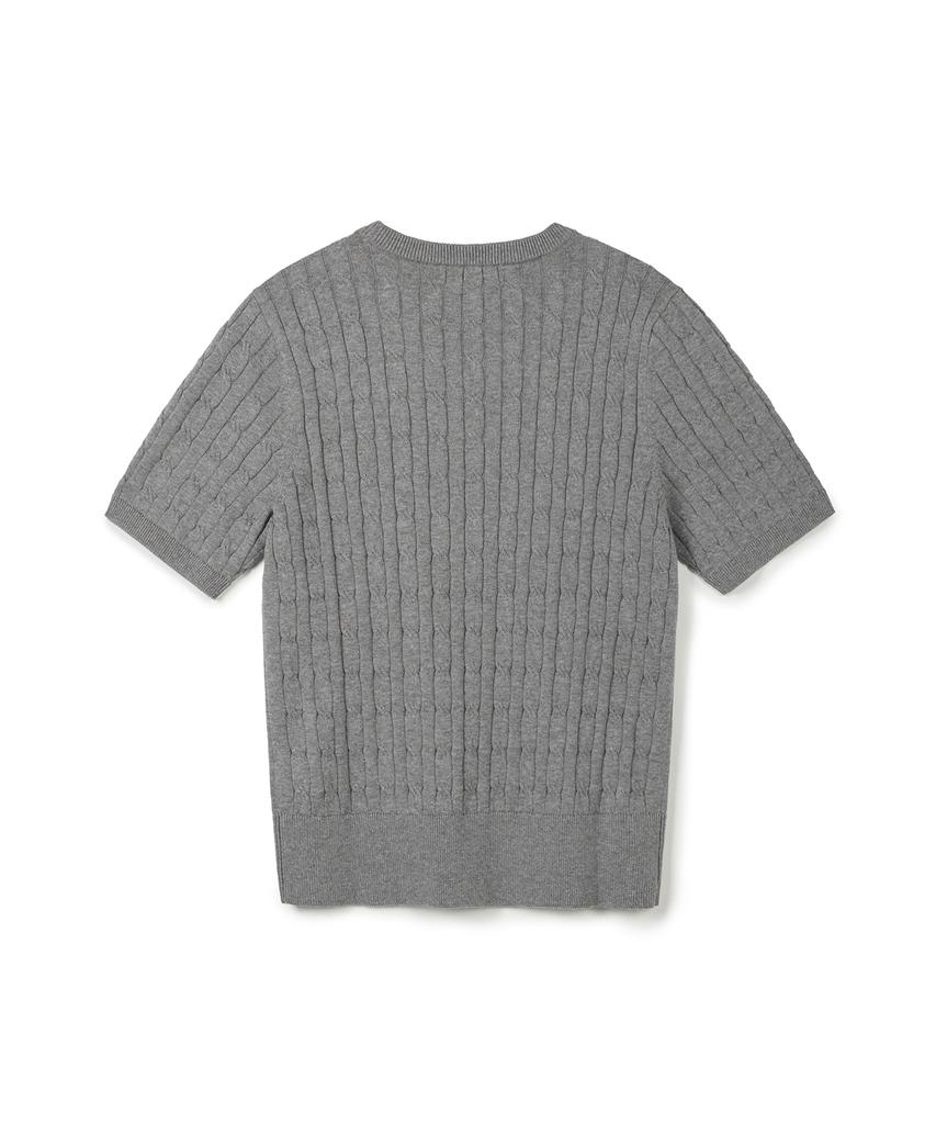 USPOLOASSN Coton Manches Courtes Tricot Rond_Gris Anthracite