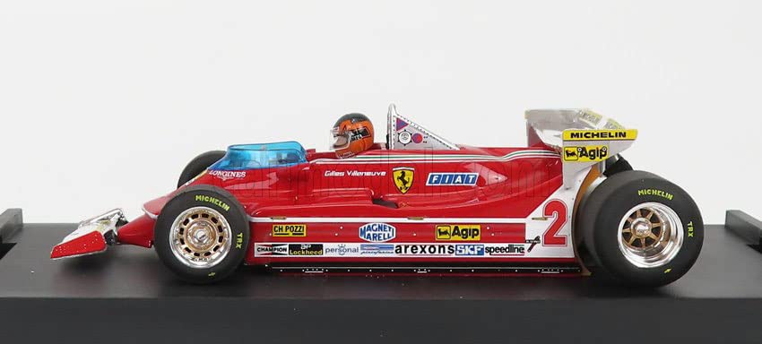 BRUMM Ferrari F1 312 T5 Monaco GP Gilles Villeneuve with Driver BRUMM FERRARI GILLES VILLENEUVE 1/43 1980#2 [item]