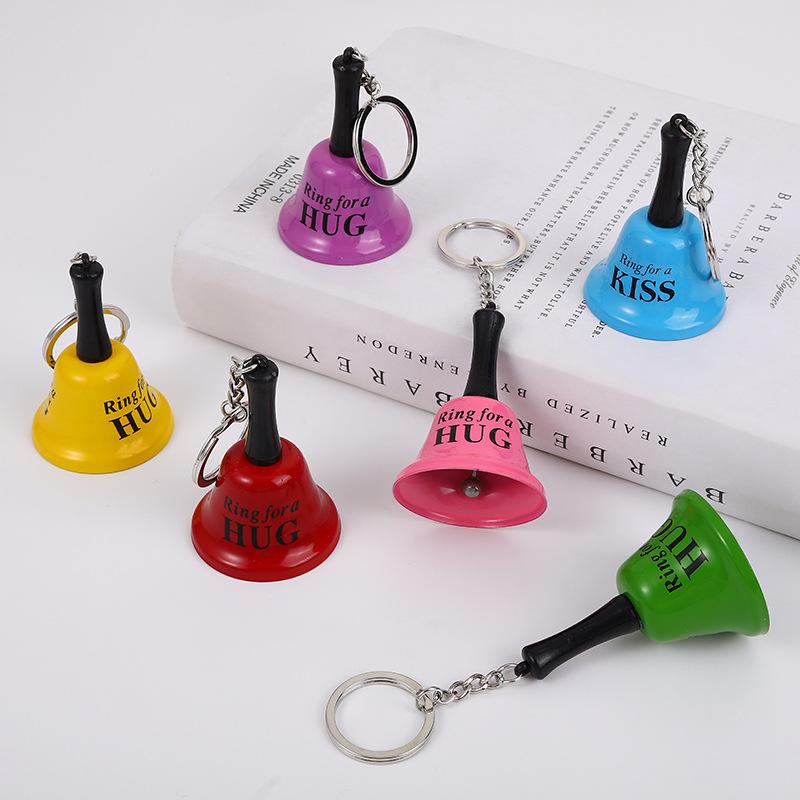Toys DIY Dog 2pcs Mini Hand Cranked Bell Keychain Metal Bell For Children's Early Education Calling Shaking Bells Pet Bells