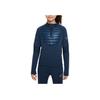 Nike Solid Color Half-Zip Round Neck Pullover Sweatshirt Kids sweatshirt Blue DC9154-454