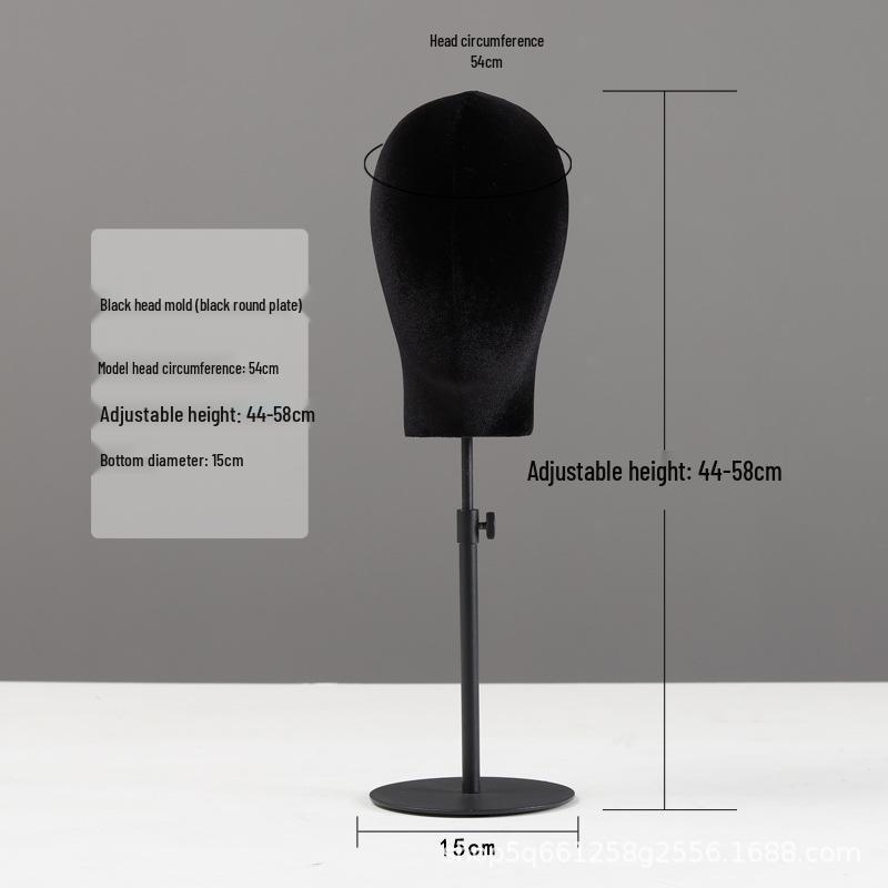 Black Mannequin Head for Displaying Wigs, Hats, and Accessories