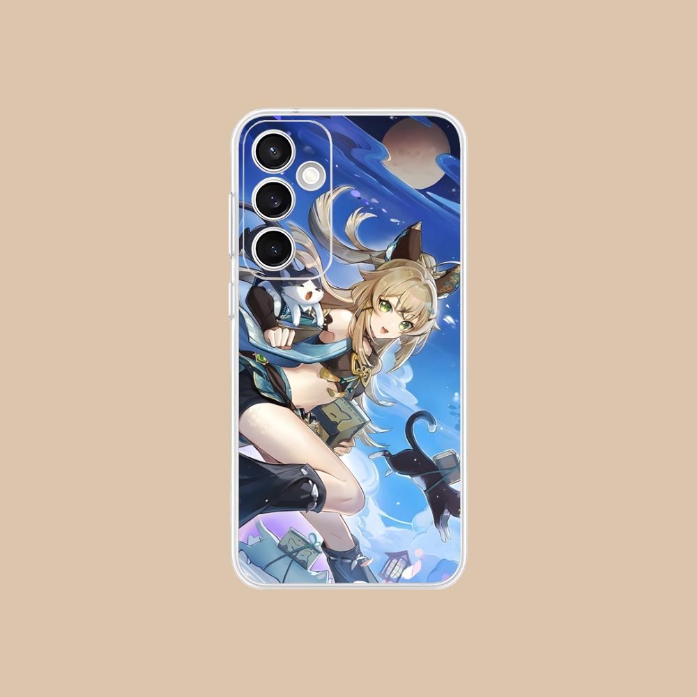 Game GI Kirara Mobile Phone Case for Samsung Galaxy S25 S24 S23 S22 S21Plus FE Ultra Clear Colorful Cover Pretty Cellphones