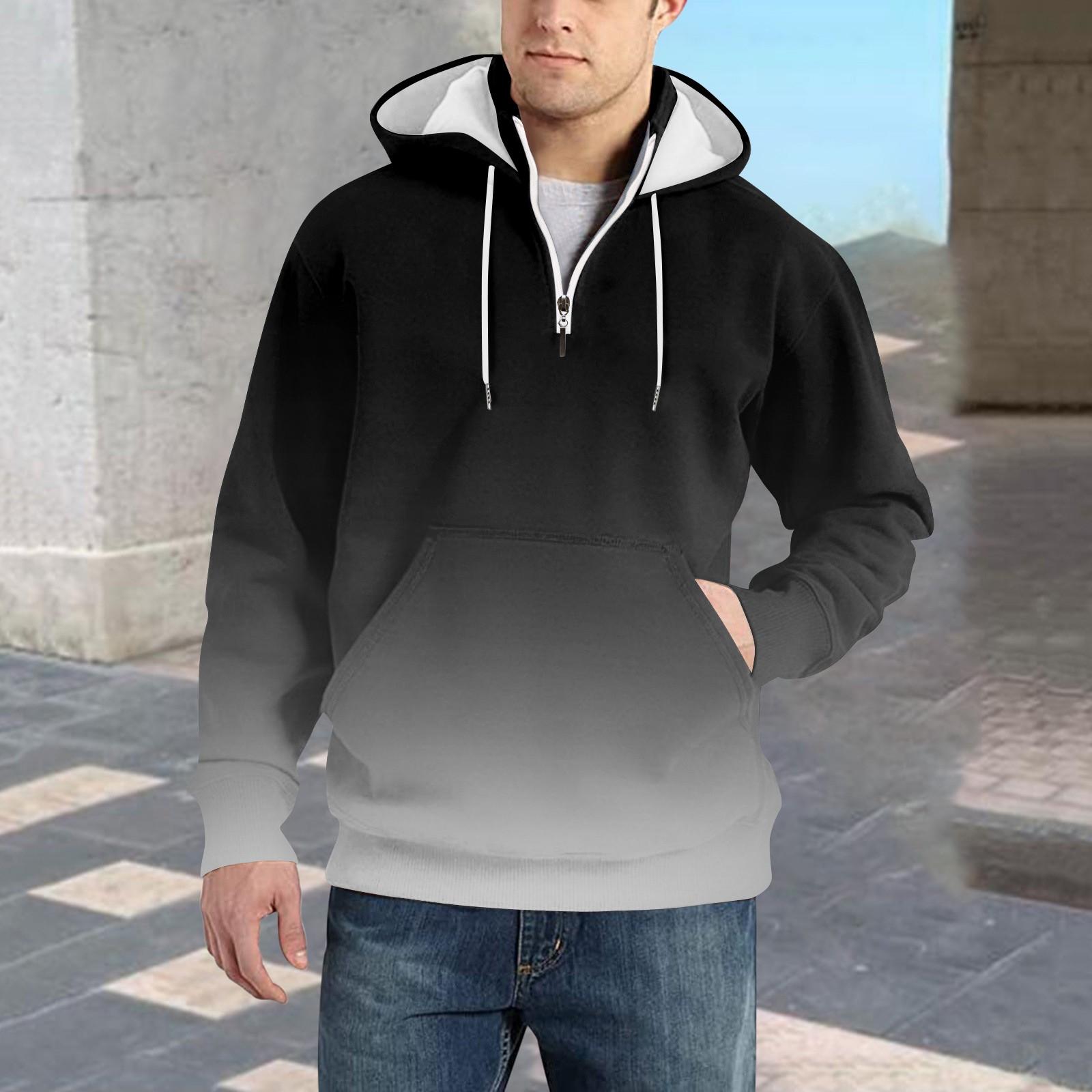 

Весенне-осенняя мужская толстовка с воротником-стойкой на открытом воздухе, повседневные свитера, топы L чёрный