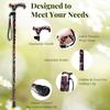 Merry Sticks Foldable Walking Adjustable Canes for Women and Folding and Collapsible Canes for Includes A Cane Bag and A Smart Reflective Cane Holder