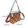 Vintage Leather Women'S Bag Handwoven Handbag Shoulder Messenger Bag Colored Cowhide Multi-Interlayer Zipper Bag