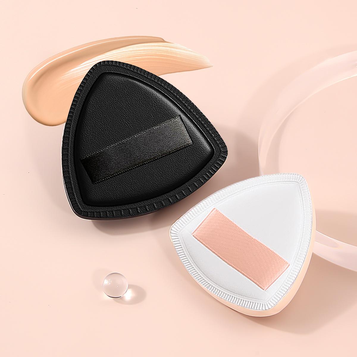 

2 шт. Супермягкие пуховки для пудры «зефир» для влажного и сухого использования для ежедневного макияжа и поправок, черно-белые губки-пуховки