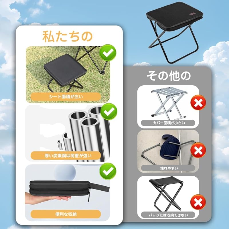 folding chair outdoor chair folding chair camping chair compact Integrated storage bag Load capacity Easy assembly carry camping chair change outdoors