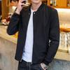 18 Stretch Fabric Mens Jacket Young Adult Slim Fit Stand Collar Solid Color Casual Outerwear