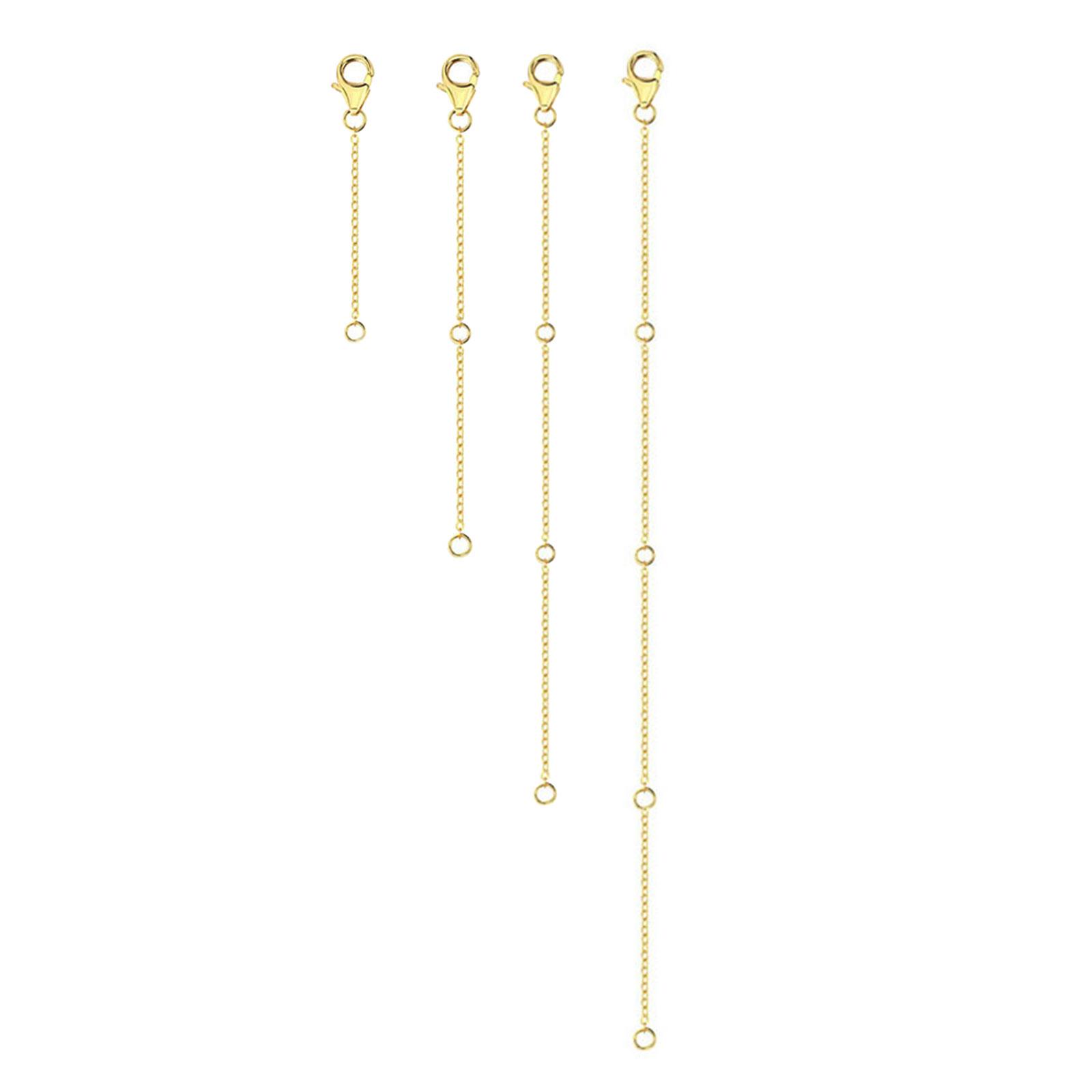 

Набор из 4 штук регулируемых удлинителей цепочек для изготовления ювелирных изделий Золотой/Серебряный Удлинители для ожерелий и браслетов Ювелирные изделия