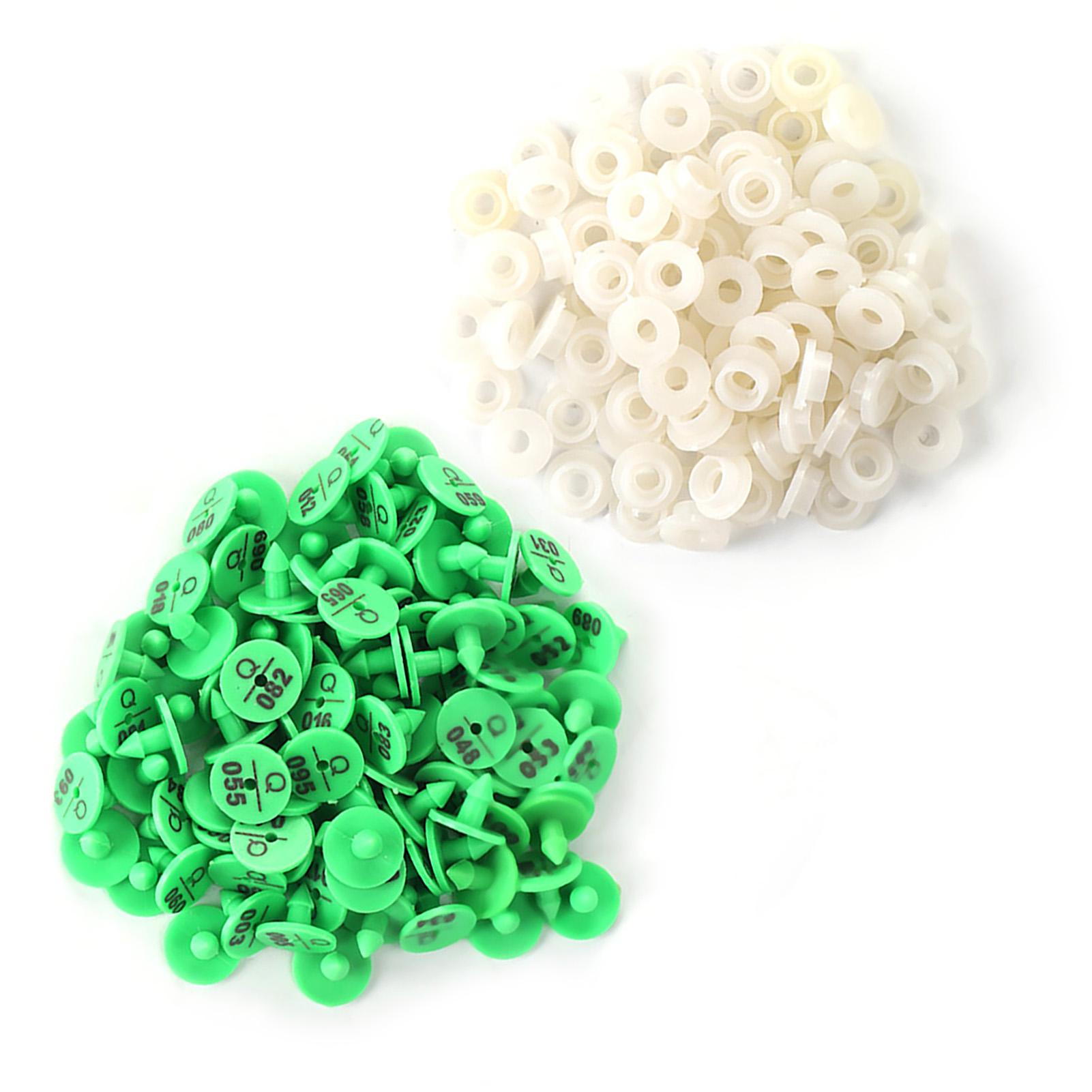 

100Pcs Quality Plastic Animal Livestock Ear Tag for Rabbit Fox Dog Marker Label(Green) зелёный