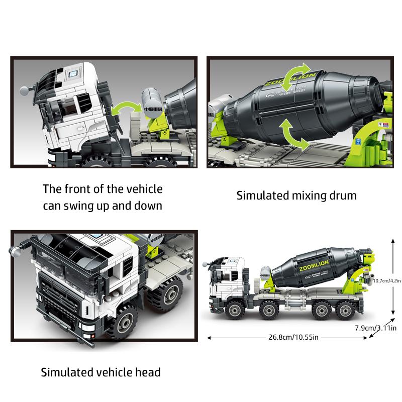 Non-Toxic Sembo City Construction Engineering Vehicle Excavators Crane Bulldozers Concrete Mixer Truck Building Blocks Car Bricks Kid Toys