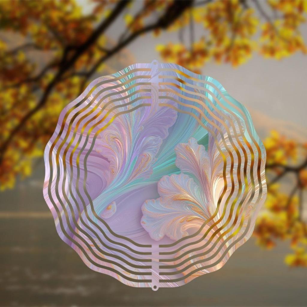 10 Inch Bohemian Style Metal Wind Chime with Rotating Hook Mandala Design for Garden Patio Yard Decor Holiday Gift for Family Friends