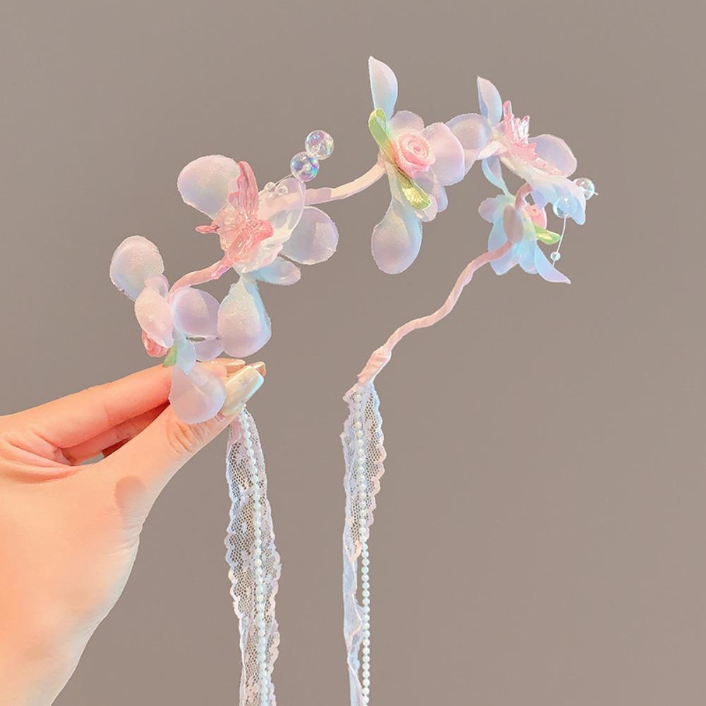 

Korean Ribbon Hairbands Butterfly Children Headband Elegant Princess Hair Hoop for Kids Style 1