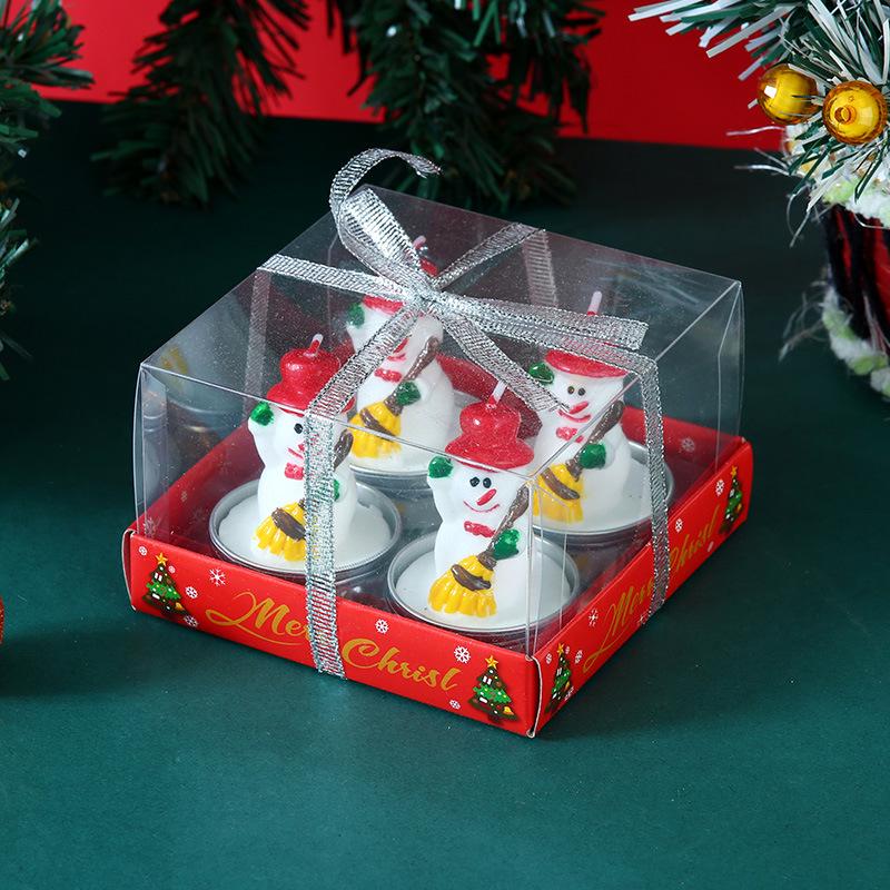 Christmas Eve Candle Set: Old Man, Tree, Snowman Ornaments for Romantic Candlelight Dinner & Christmas Decorations