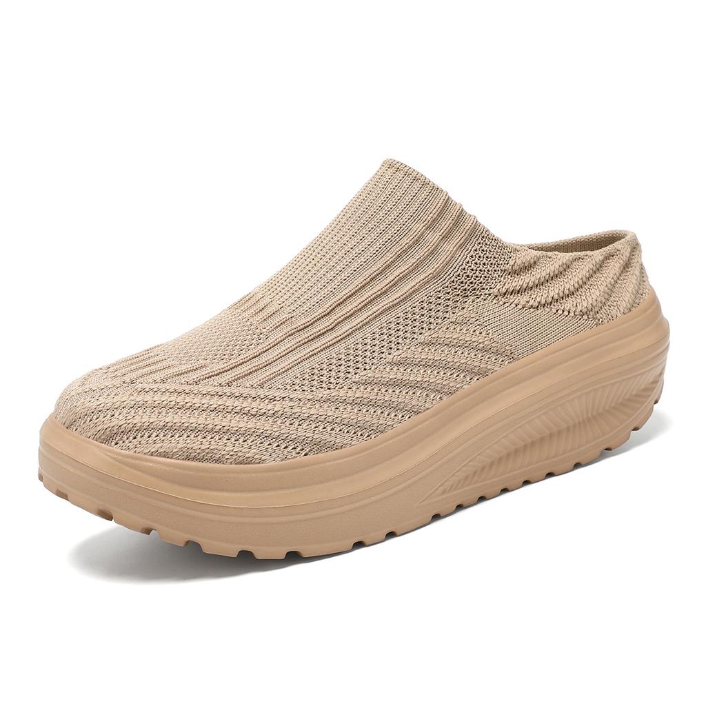TUINANLE Women's Summer Shoes Casual Single Ladies Platform Shoes Soft Sole Cover Half Slippers Soft Walking Slippers