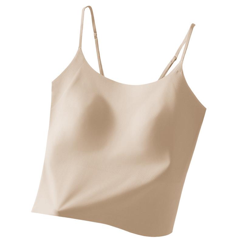 Liquid Foundation Underwear Women's Sling Vest with Chest Pad, Large Breasts Gathered and Small, Non-marking Thin Beautiful Back Bra