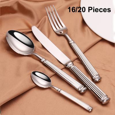 12/16/20-teiliges Silbergeschirr-Set, Edelstahl-Besteck, elegantes Geschirr, Vintage-Messer, Löffel, Gabel-Set, Küchenutensilien