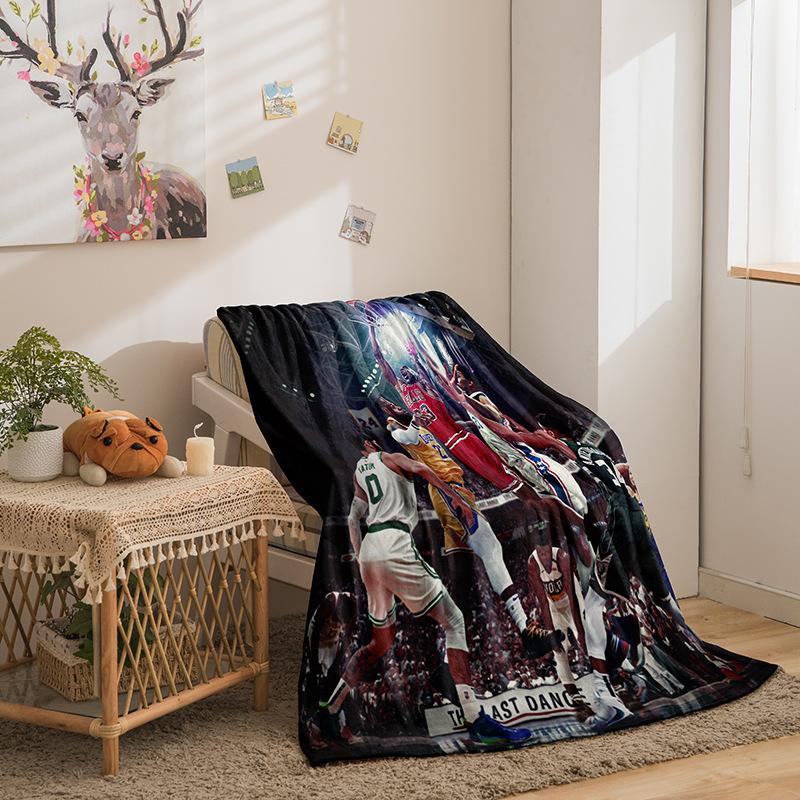 Basketball Star Series Flannel Blanket 3D Printed Sofa Blanket Thickened Blanket