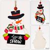 3Pcs Christmas Printing Wooden Pendant Christmas Tree Decoration Window Table Window Mall Party  Decoration