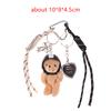 Helmet Bear Pendant Sweet Cool Leather Love Weaving Rope Creative Keychain Doll Bag Pendant