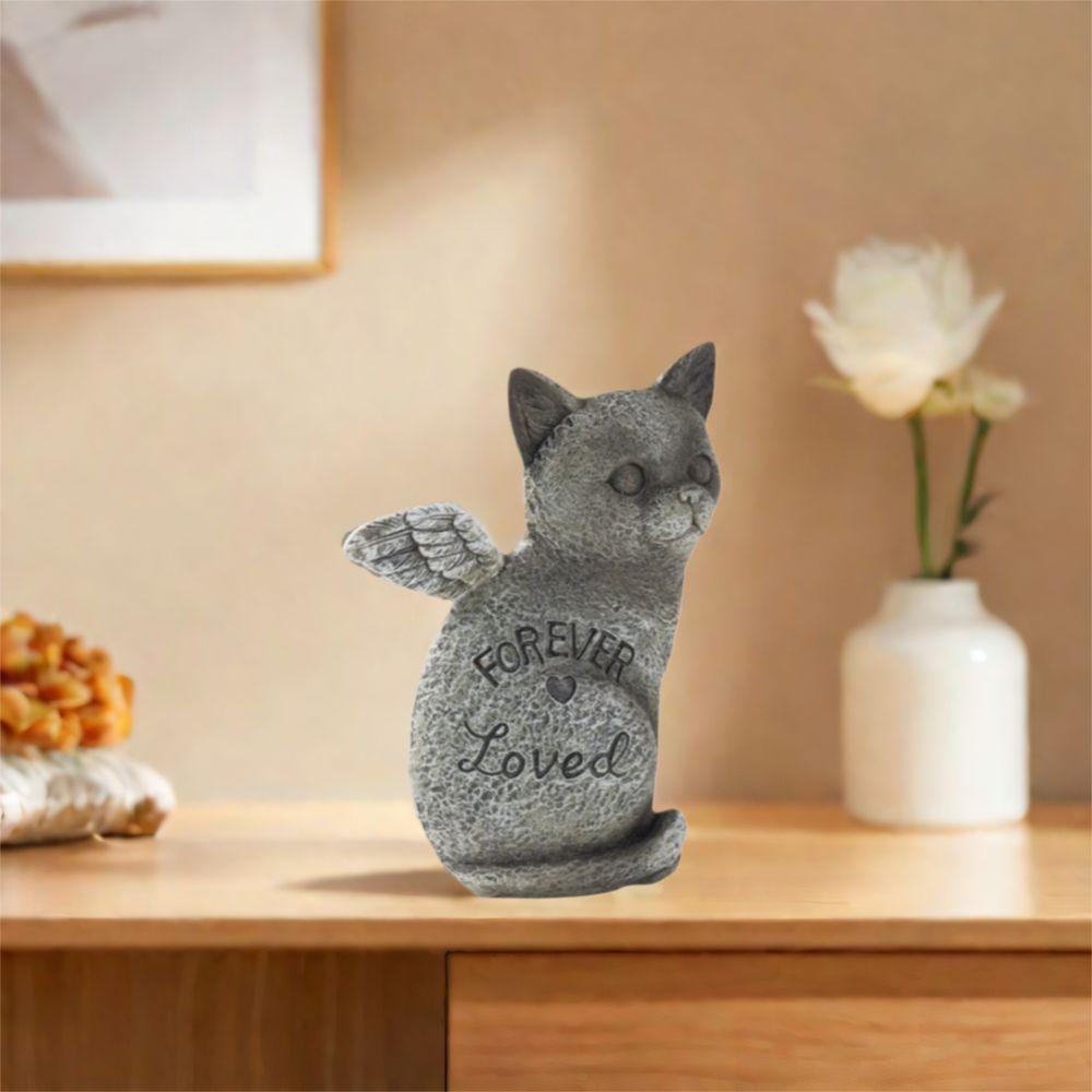 Resin Pet Memorial Statue Stone Finish Pet Memorial Tombstone  Living Room