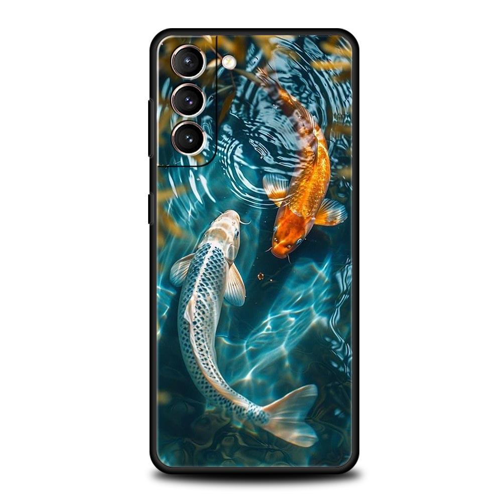 Phone Case For Samsung Galaxy S24 S23 Ultra S22 S21 S20 FE 5G S10 S10E S9 Plus S8 Soft Silicone Black Cover Carp Fishing Fish