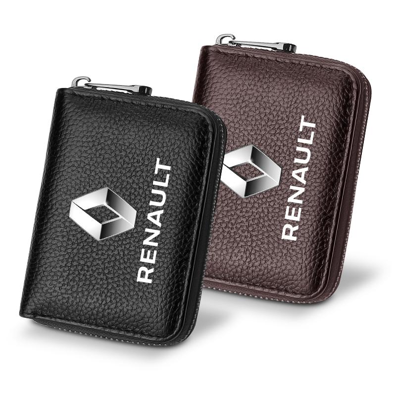 1 szt. Skórzany portfel na dowód tożsamości, prawo jazdy, kartę bankową, stylizacja samochodu dla Renault Dacia Clio Laguna 2 Megane 2 3 Duster Logan Captur