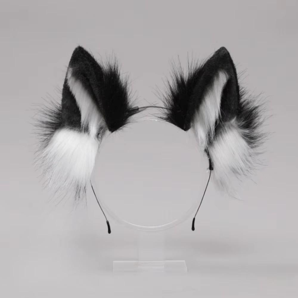 Furry Cat Ears Headband Plush Wolf Dog Hair Band Sweet Animals Hair Hoop Cosplay