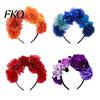 3D Flower Hairband Flowers Hair Hoop, Halloween Party Headband, Simulated Stable Rose Headband for Vacation Dance Accessories Gift Long-lasting
