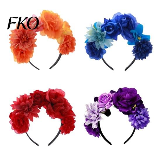 3D Flower Hairband Flowers Hair Hoop, Halloween Party Headband, Simulated Stable Rose Headband for Vacation Dance Accessories Gift Long-lasting