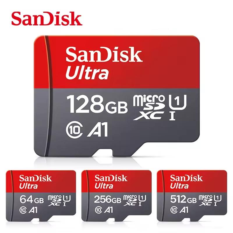 SanDisk Ultra 128GB Micro SD TF-kort SDXC U1 A1 Opptil 150MB/s 32GB 64GB 256GB 512GB Micro SD-kort SD/TF Flash-kort Minnekort For Telefon PC Nettbrett