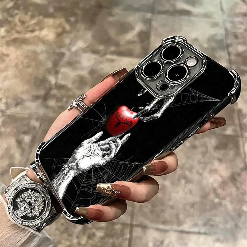 N-Notes D-Deaths Anime Ryuk Soft Phone Case For iPhone 15 16 17 Air 14 Pro Max 16E Plus 13 12 Mini Plating Anti-Fall Fundas