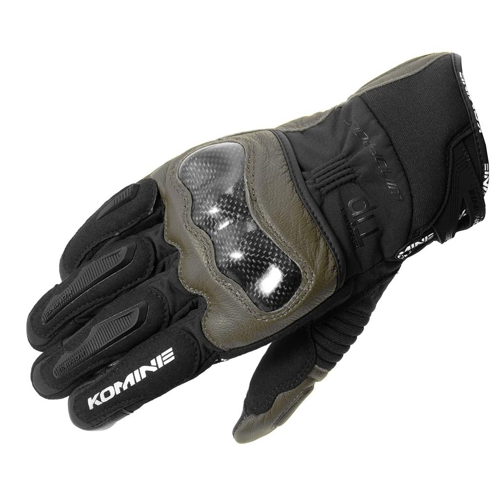 Komine Motorcycle Gloves Carbon Protect Windproof 3XL GK-821 Gloves, Olive,