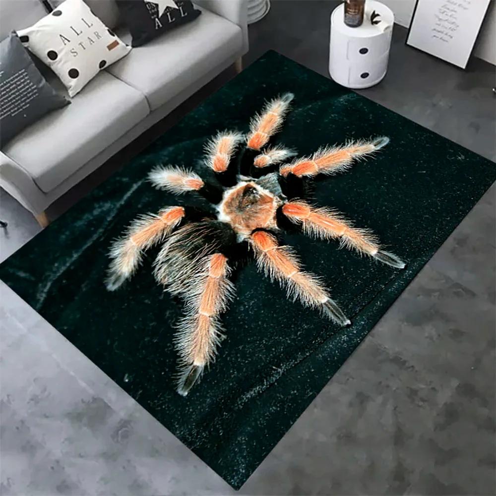 Halloween Spider Carpet 3D Printed Fear Horror Mat Trick or Treat Rug Living Room Bedroom Area Rugs Halloween Gift Home Decor