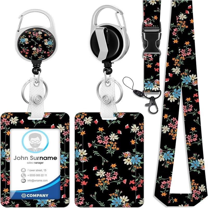Work Office Badge Holder Fashionable Badge Holder Retractable Reel Id Card Protector for Work School Professionals Badge