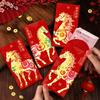 6Pcs 2026 Chinese Horse Year Red Envelopes Creative Spring Festival Red Packet Traditional Lucky Money Pockets  Year Gifts