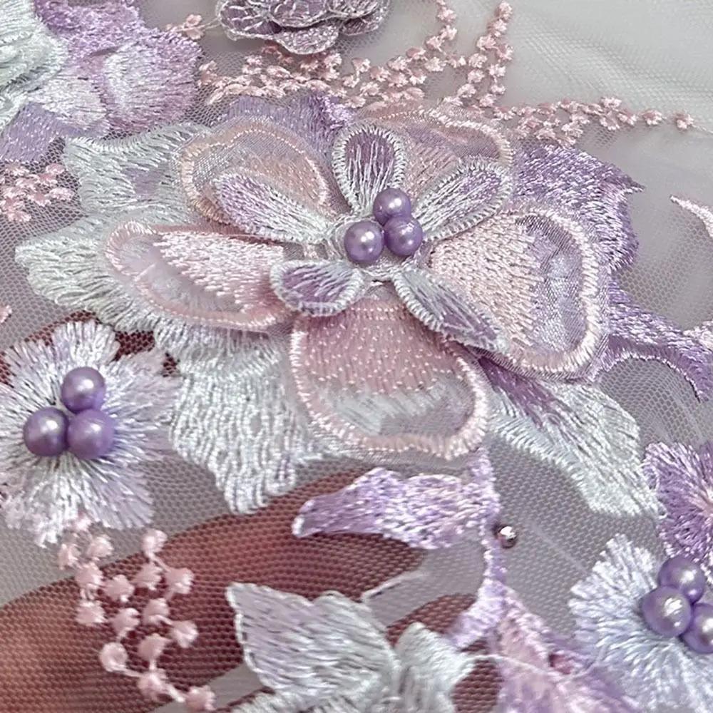 Sequin Embroidery Sequined Embroidery Patches DIY Lace Fabrics Applique Embroidered Floral Patches Stage Costumes
