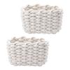 2 Piece Set Soft Braided Cotton Rope Woven Baskets Portable Storage Containers For Home Decoration Toy Towel