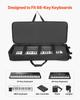 88 Key Keyboard Case, 1040 x 430 x 130 mm Interior, Padded Rolling Piano Case with Wheels, Sturdy Handle, 3-Pocket Storage, Gig Bag with Smooth