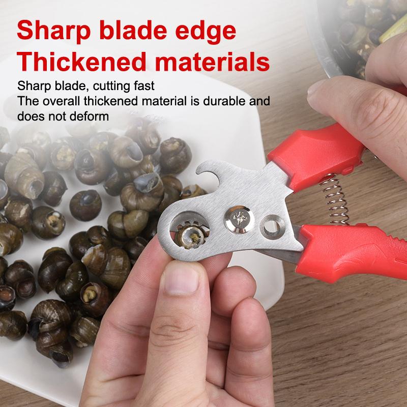 Nůžky na ulity hlemýžďů s otvírákem na láhve Profesionální kleště na hlemýždě Bez prokluzování Nůžky na polní hlemýždě Nástroj na mořské plody