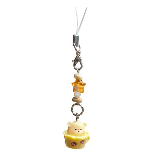 Pendant Keychain Lightweight Resin Bear Shape Pendant Keychain Multi-Purpose Portable Keyring for Bag And Phone