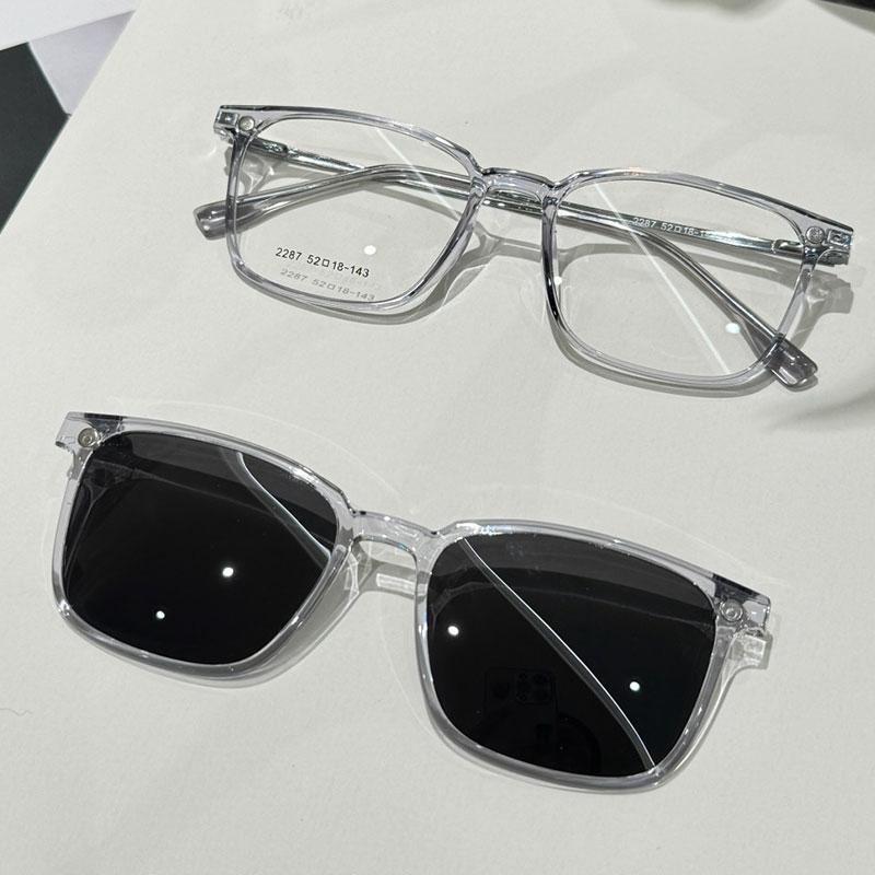 Fashion Prescription Glasses Men Flip-up Magnetic Clip-on Reading Glasses TR90 Polarised Myopia Sunglasses Optical Lenses UV400