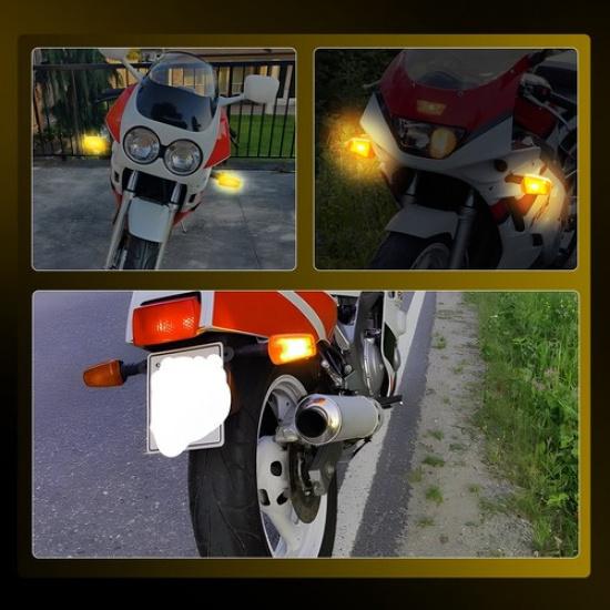 4X For Yamaha TW200 XT225 XT250 Turn Signal Indicator Amber Blinker Light EOOK